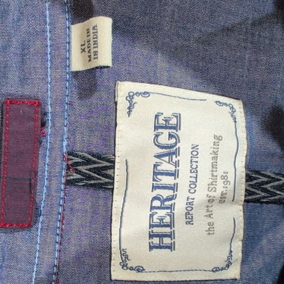 Men’s Heritage Report Collection Shirt XL 100% Cotton - Picture 2 of 9